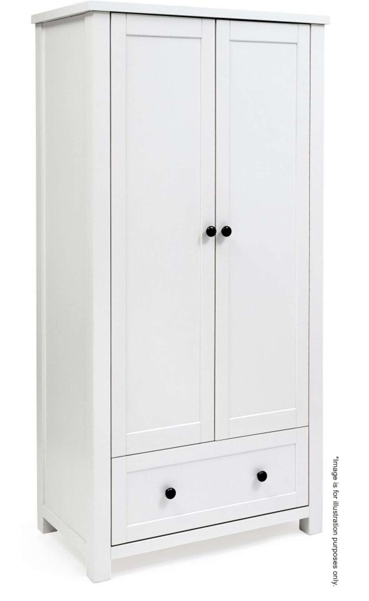 1 x Silver Cross New Nostalgia Full Size Wardrobe In White - Nursery Furniture - H180 x W90 x
