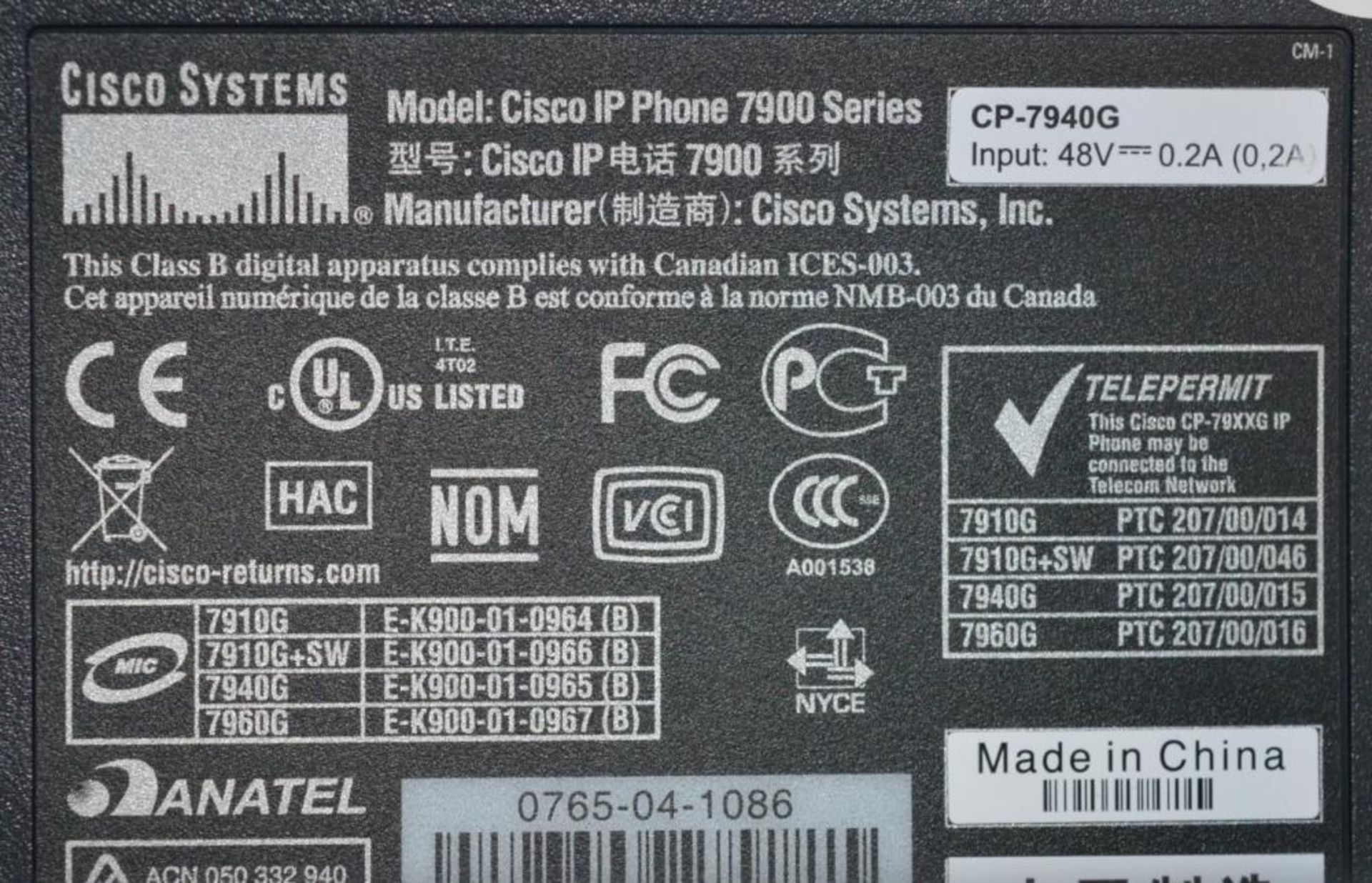 4 x Cisco CP-7940G IP Phone VOIP Telephone LCD Display Phones - Removed From a Working Office Enviro - Image 2 of 6