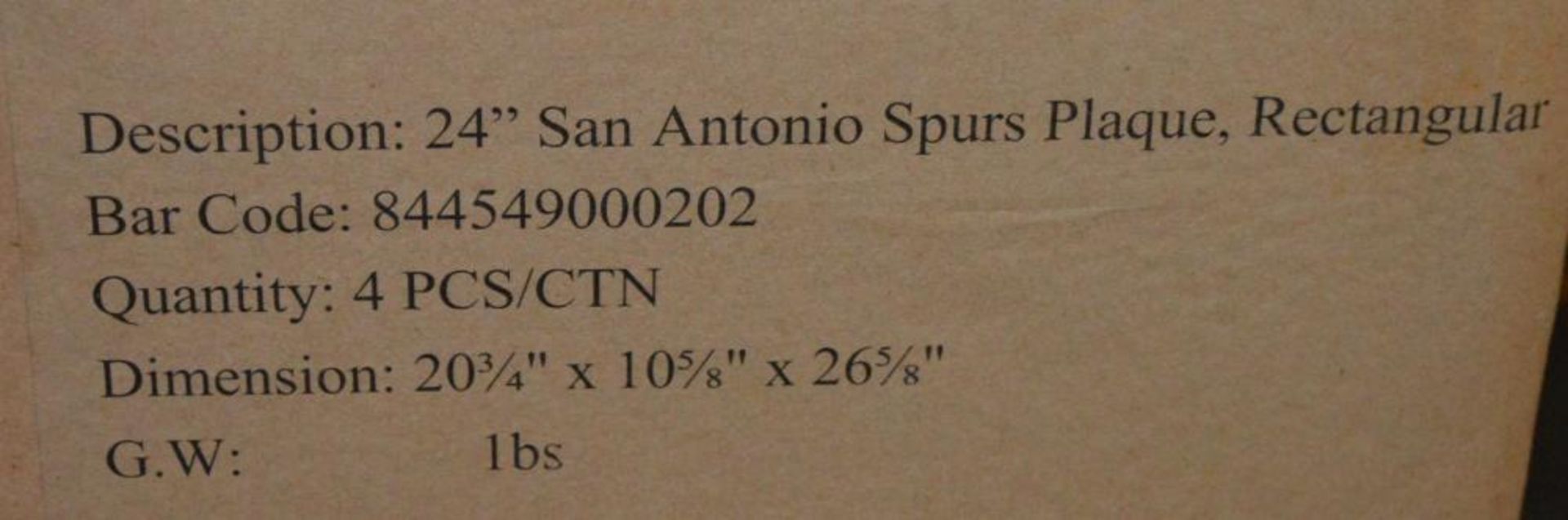 4 x 24" NBA Basketball San Antonio Spurs Rectangular Plaques - New/Boxed - CL185 - Ref: DRT0752 - Lo - Image 4 of 6