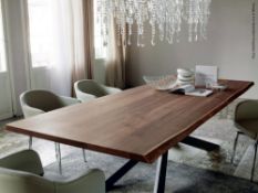 1 x CATTELAN "Spyder" Wooden 3-Metre Long Table Top Made From Natural Canaletto Walnut - Supplied In