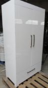 1 x Silver Cross Gloss White Wardrobe - 50.5x90.5x176cm - CL185 - Ref: DSY0241 - Location: Stoke-on-