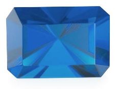 10 x ICE London Emerald Shaped Crystal Paperweight - Colour: Blue - 100mm In Diameter - New / Unused