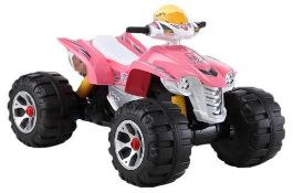 1 x 12v Big Wheel Ride-on Childrens Electric Quad Bike - Pre-owned In Good Condition - Colour: Pink