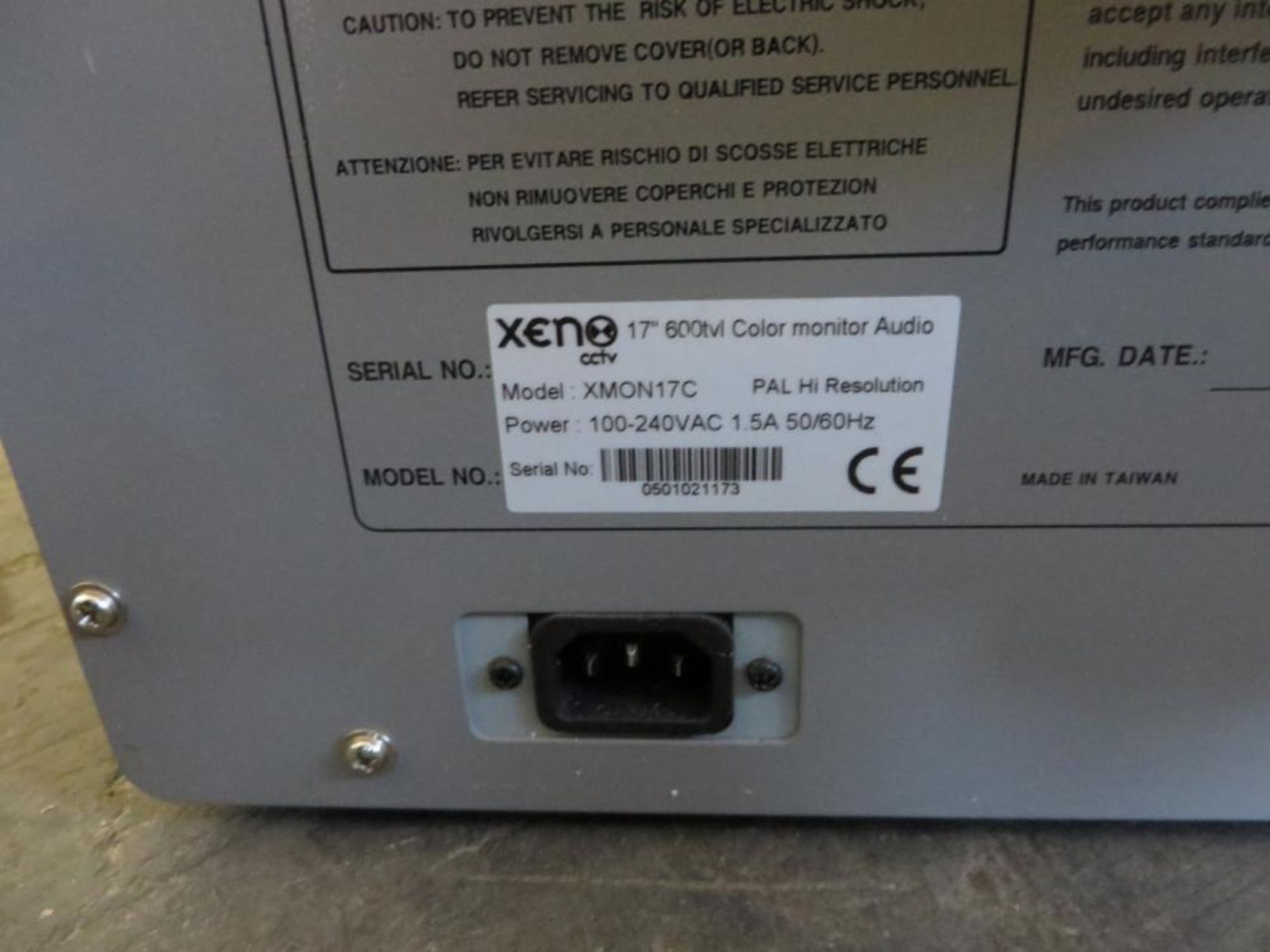 1 x Xeno XMON17C 17" Colour CCTV Monitor - CL185 - Ref: DRT0711 - Location: Stoke ST3 - Image 3 of 6