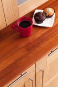 1 x Solid Wood Kitchen Worktop - IROKO - Iroko Blockwood Kitchen Worktop - Size: 3000 x 900 x 32mm -