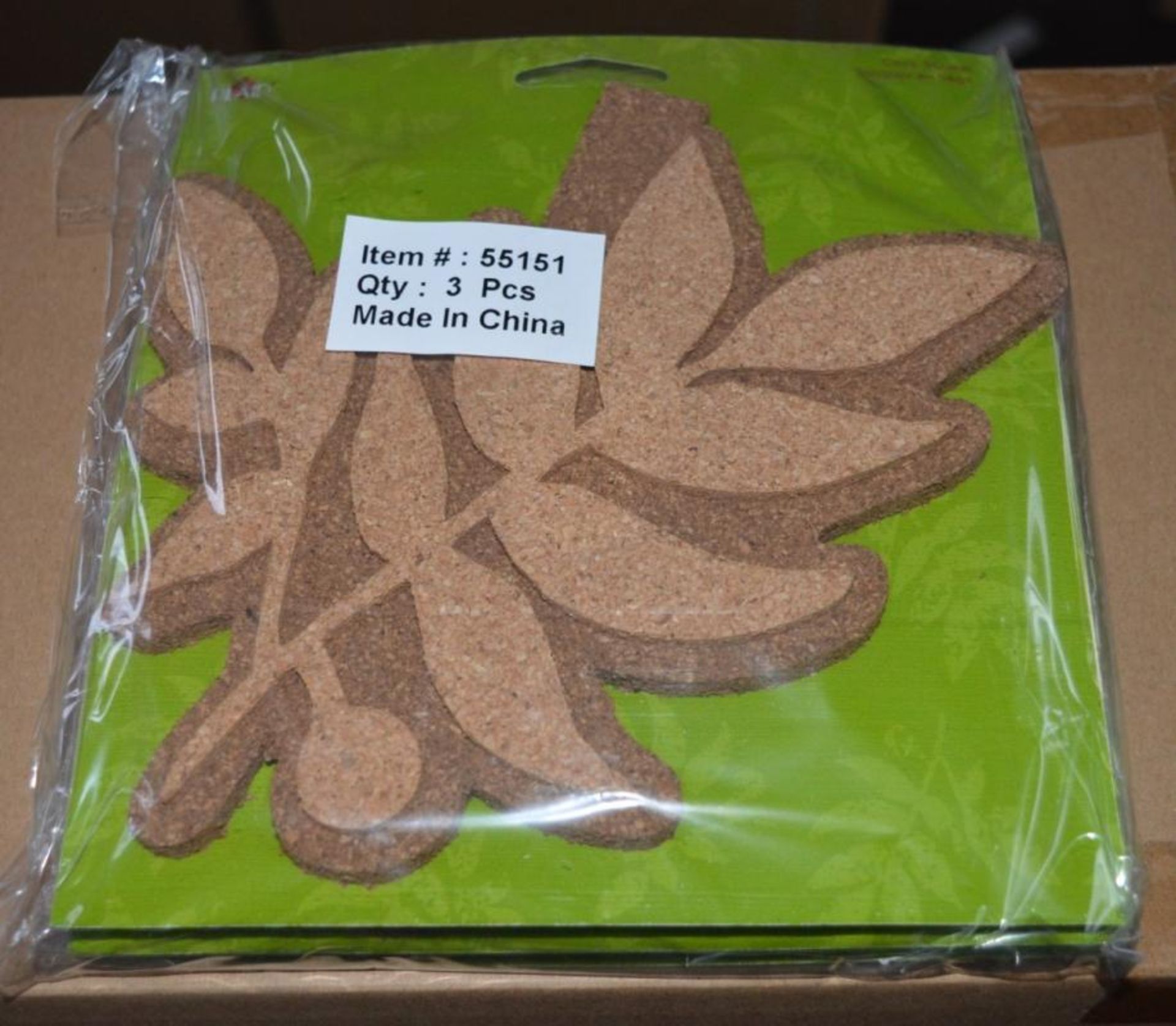 24 x Plaid Cork Stamp Leaf Cluster Packs - Includes 1 Box of 24 - Natural Cork - Approx Size of Each