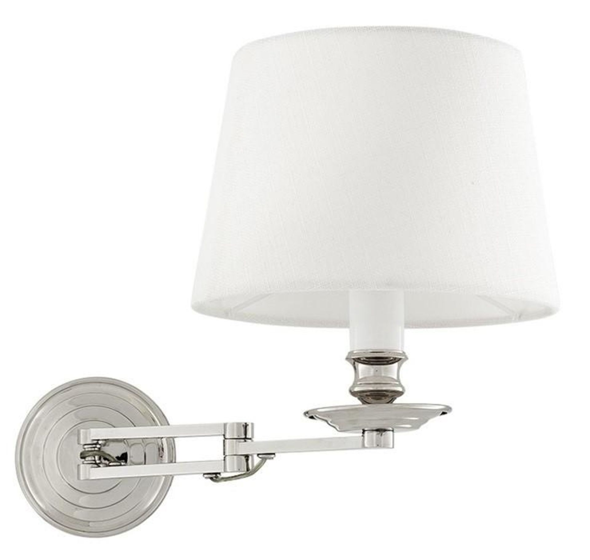 1 x EICHHOLTZ "Eclipse" Artisan Crafted Wall Lamp With White Shade - Features An Adjustable Arm, And