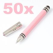 50 x ICE LONDON App Pen Duo - Touch Stylus And Ink Pen Combined - Colour: LIGHT PINK - MADE WITH SWA