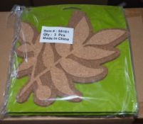 96 x Plaid Cork Stamp Leaf Cluster Packs - Includes 4 Boxes of 24 - Natural Cork - Approx Size of