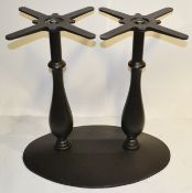 1 x Twin Pedestal Table Base in Cast Iron - Suitable For Pubs or Restaurants - Removed From City