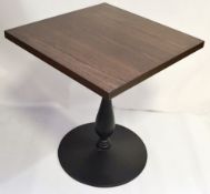 1 x Square Bistro Restaurant Table With Cast Iron Base - H76cm x W70 x D70cm - Removed From City