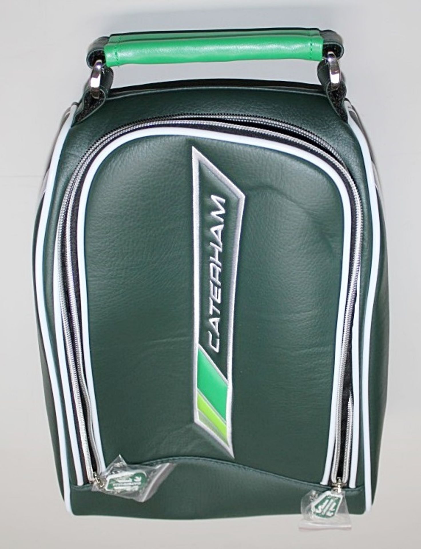 5 x Caterham F1 Team Multipurpose Carry / Shoe Bag In Green Faux Leather - 25 x 12 x 35cm - With