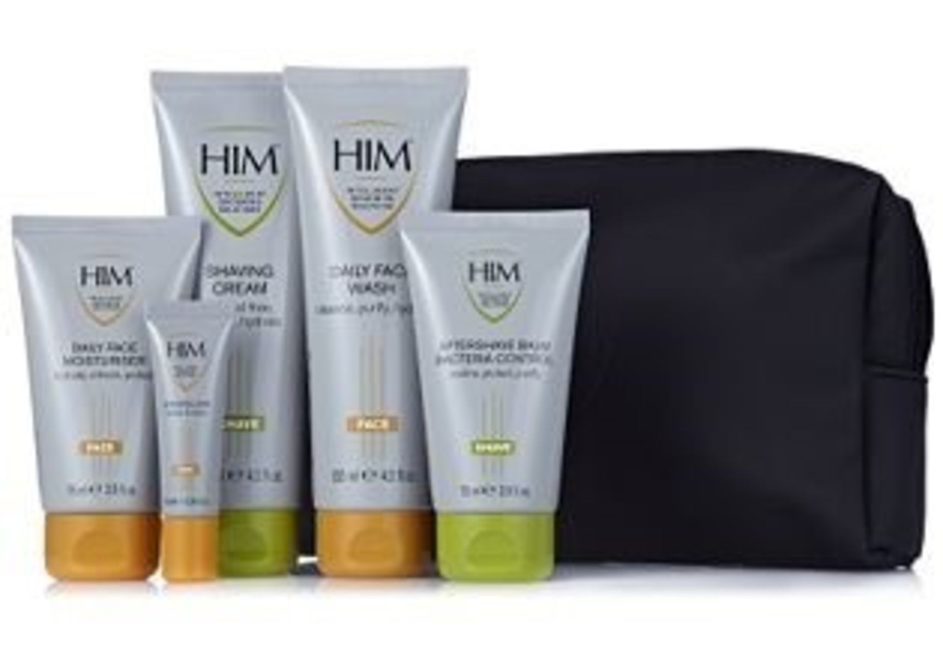 1 x HIM Intelligent Grooming Solutions 5 Piece Face & Shave Essentials Pack with Toiletry Bag -