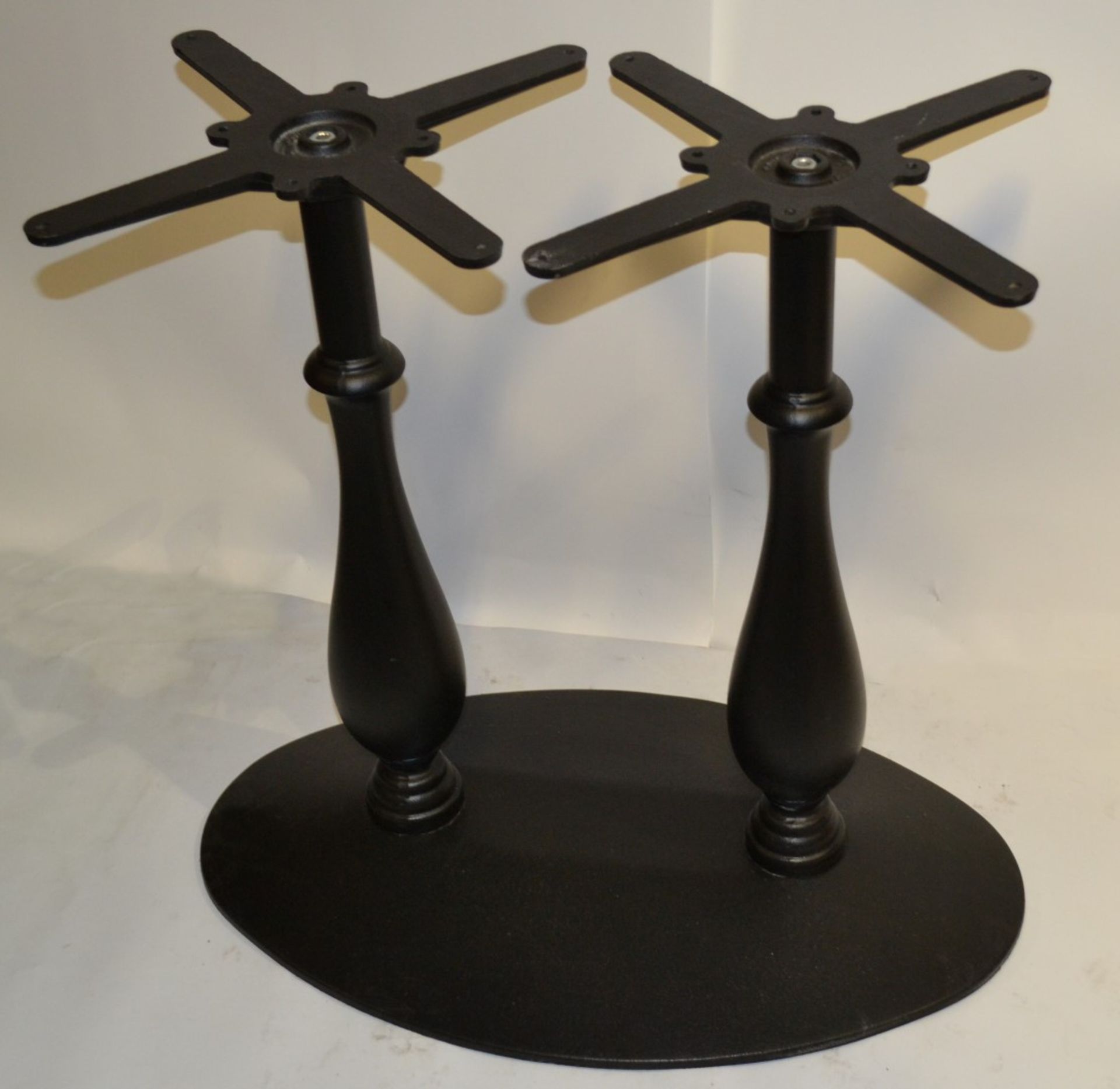2 x Twin Pedestal Table Base in Cast Iron - Suitable For Pubs or Restaurants - Removed From City - Image 2 of 3