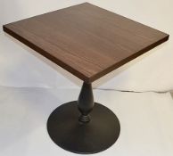 1 x Square Bistro Restaurant Table With Cast Iron Base - H76cm x W70 x D70cm - Removed From City