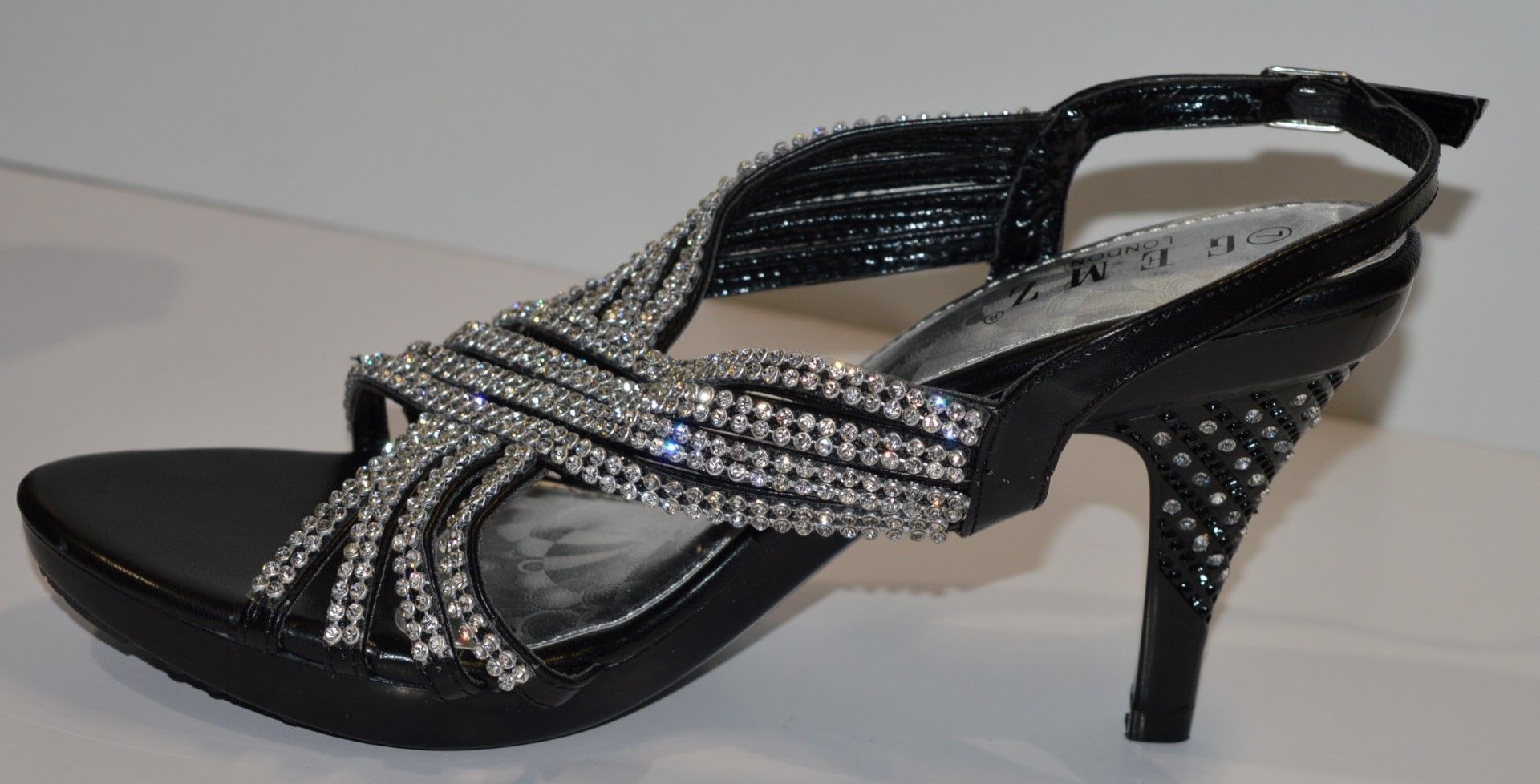 1 x Pair of Gemz London Ladies High Heel Diamante Evening Shoes - Size 7 - Unused Stock - CL214 - - Image 10 of 11