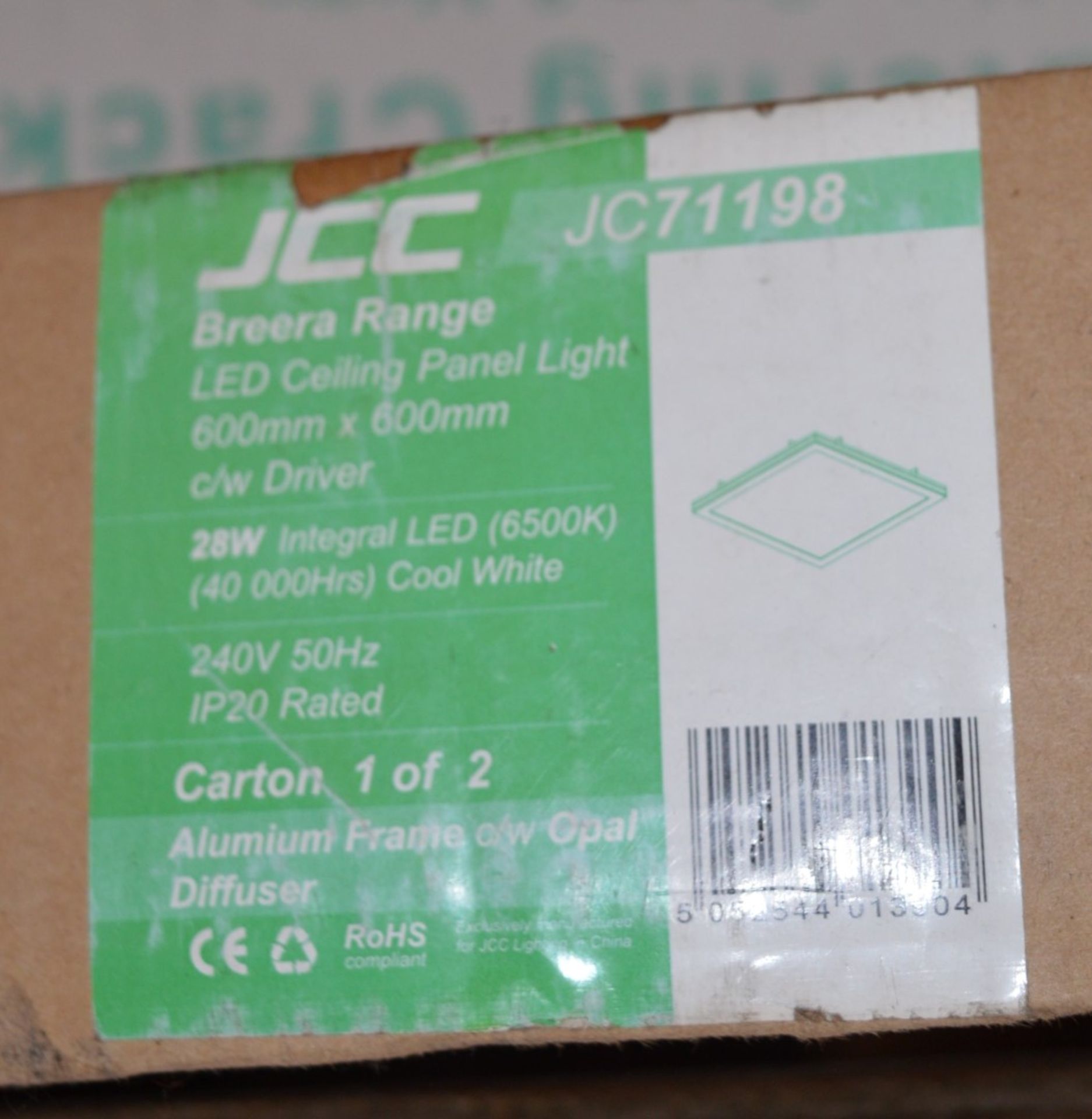 1 x JCC Breera 600x600mm LED Ceiling Panel Light - 28w Integral LED (4000k) in Cool White - 240v - Image 3 of 4