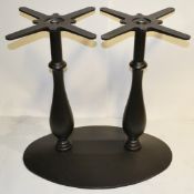2 x Twin Pedestal Table Base in Cast Iron - Suitable For Pubs or Restaurants - Removed From City