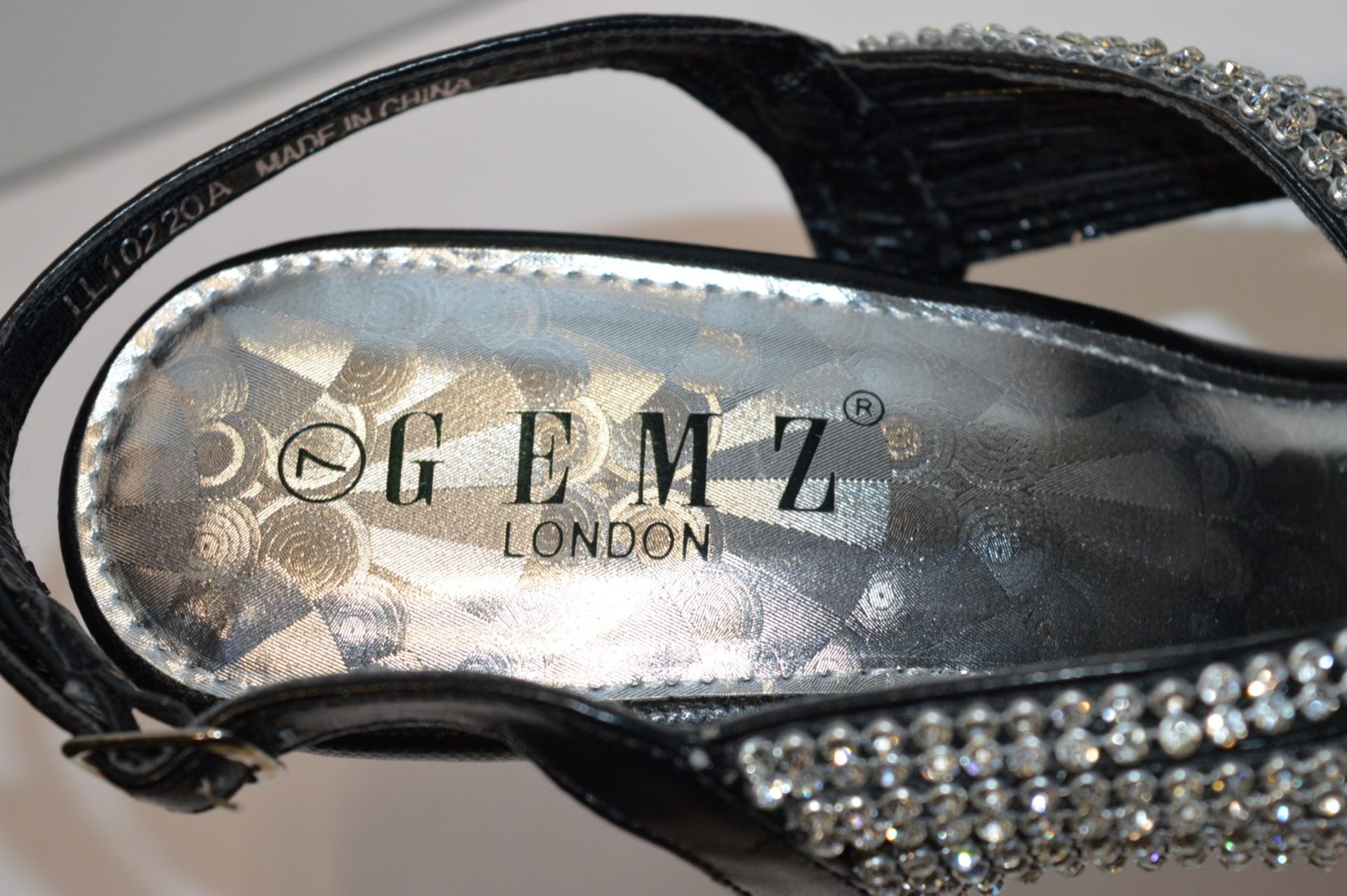 1 x Pair of Gemz London Ladies High Heel Diamante Evening Shoes - Size 7 - Unused Stock - CL214 - - Image 7 of 11