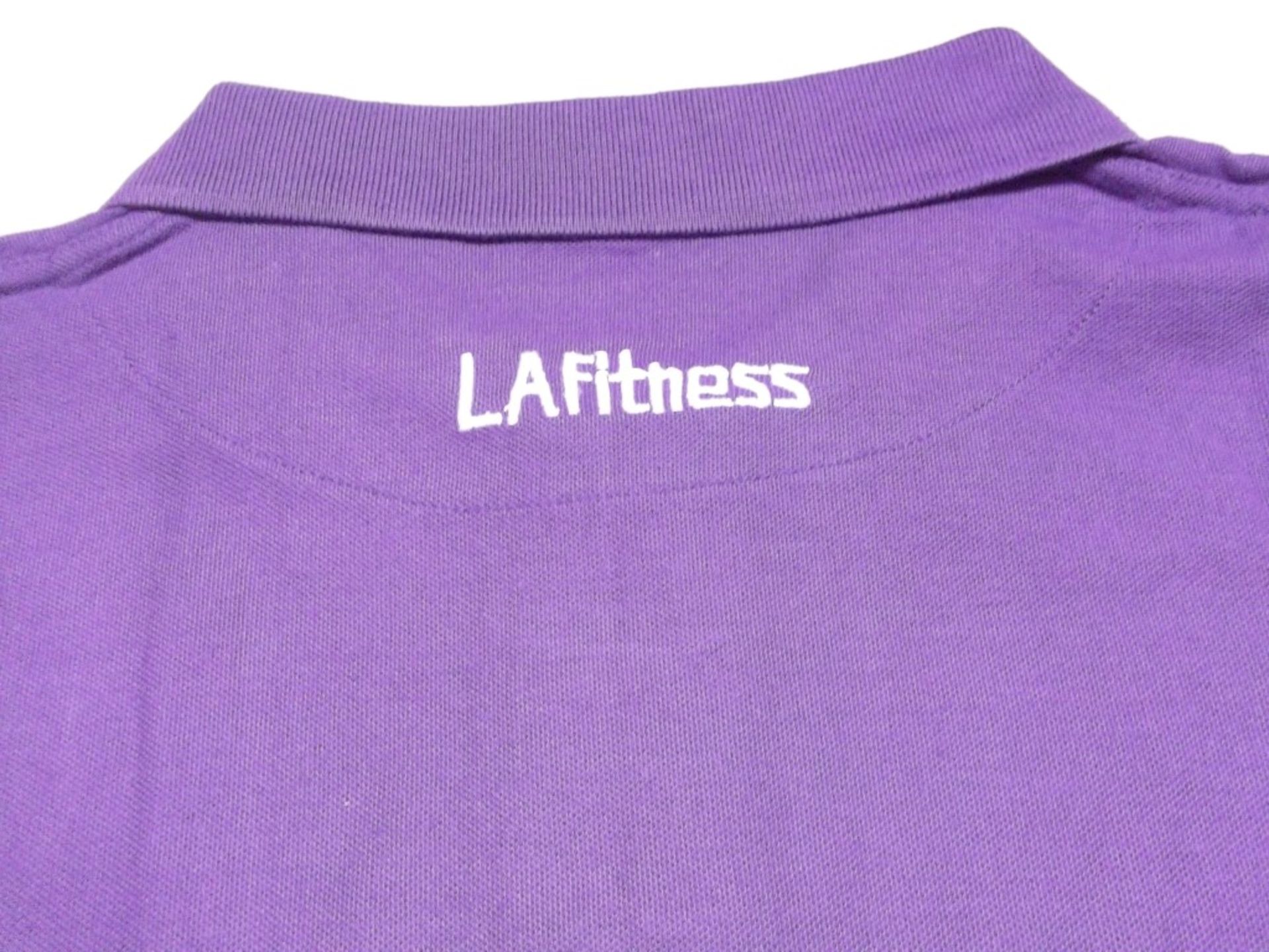 10 x LA Fitness Branded POLO Shirts - Size XXXL - Colour: Purple - CL155 - New & Sealed - - Image 3 of 3
