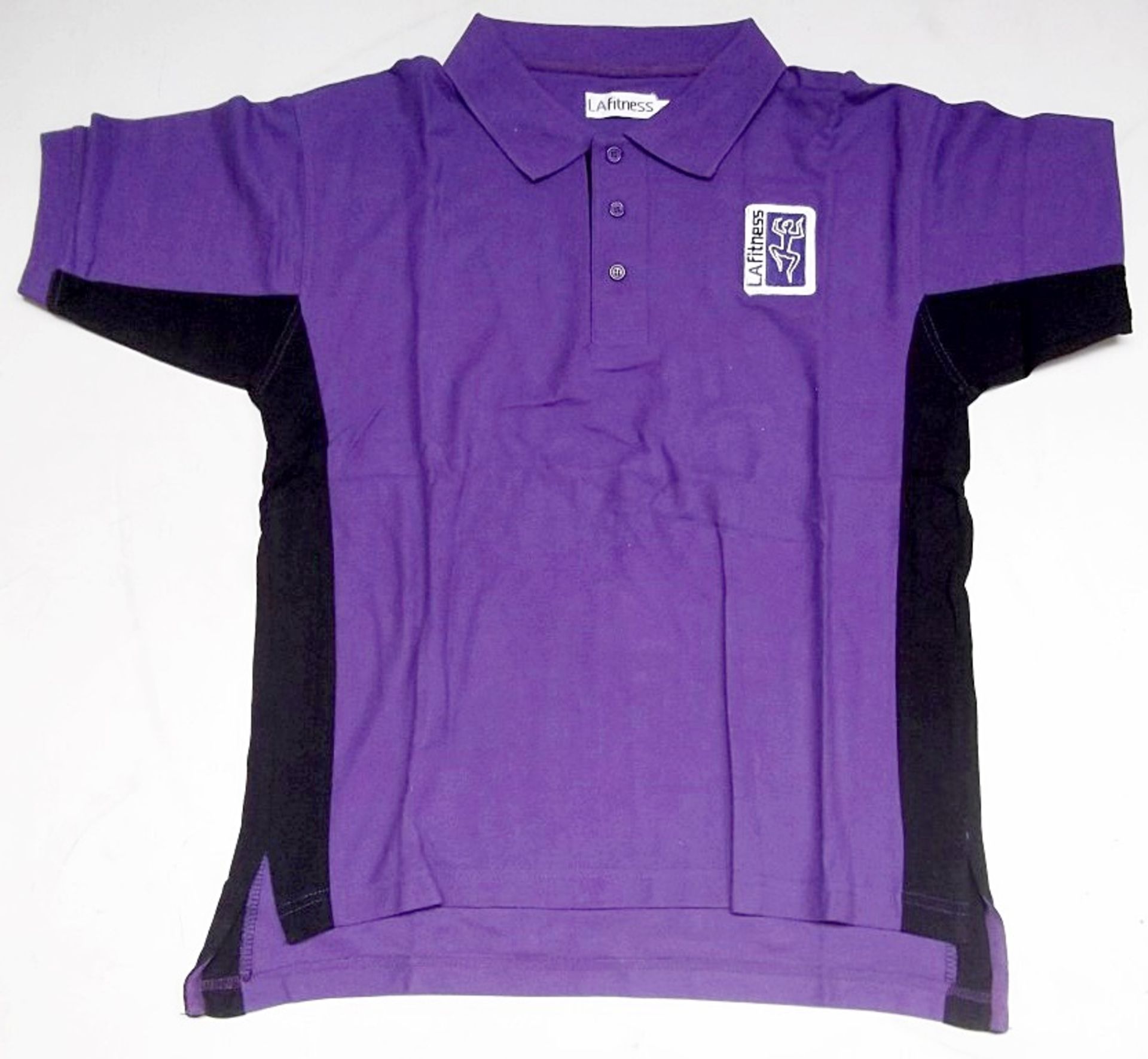 10 x LA Fitness Branded POLO Shirts - Size XXXL - Colour: Purple - CL155 - New & Sealed -