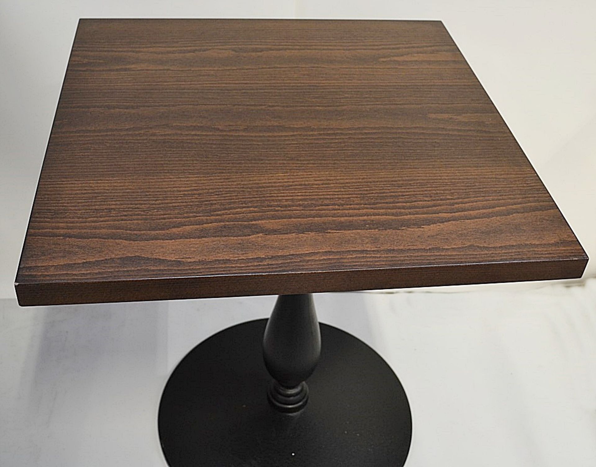 1 x Square Bistro Restaurant Table With Cast Iron Base - H76cm x W70 x D70cm - Removed From City - Image 3 of 4