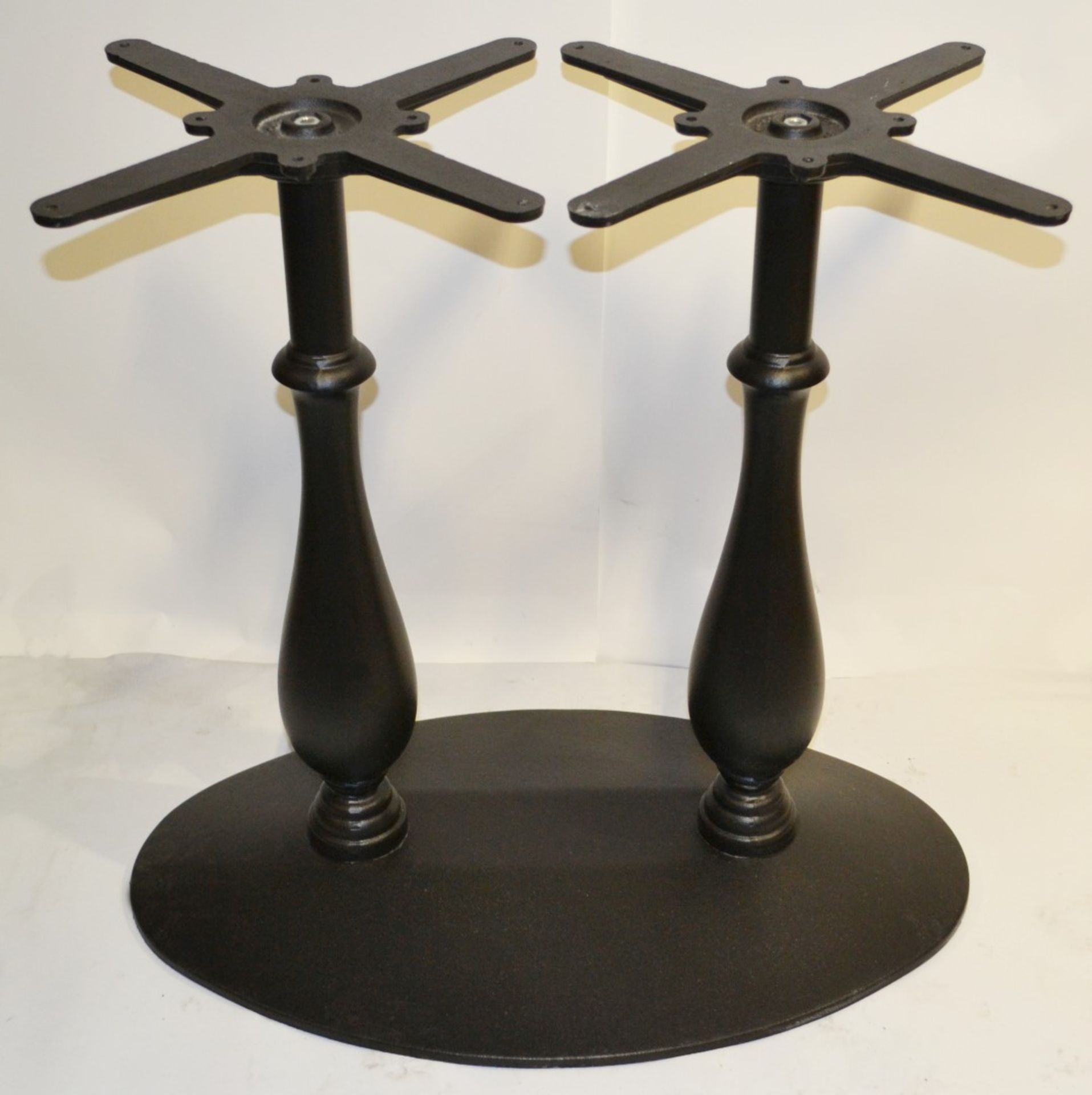 2 x Twin Pedestal Table Base in Cast Iron - Suitable For Pubs or Restaurants - Removed From City