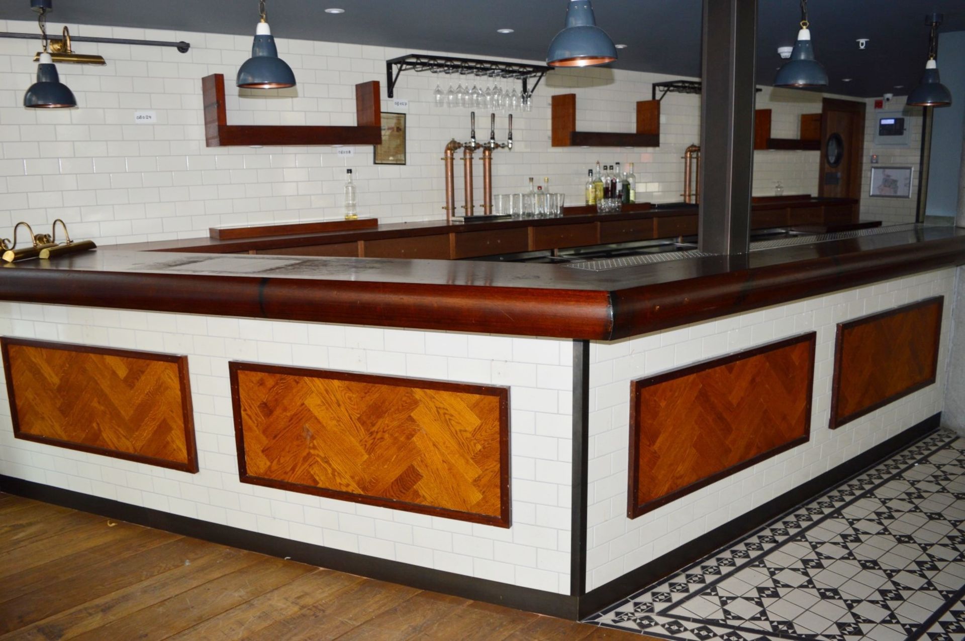1 x Large Pub / Restuarant Bar With Tiled Front and Framed Parquet Flooring Design - Also Includes - Image 6 of 25