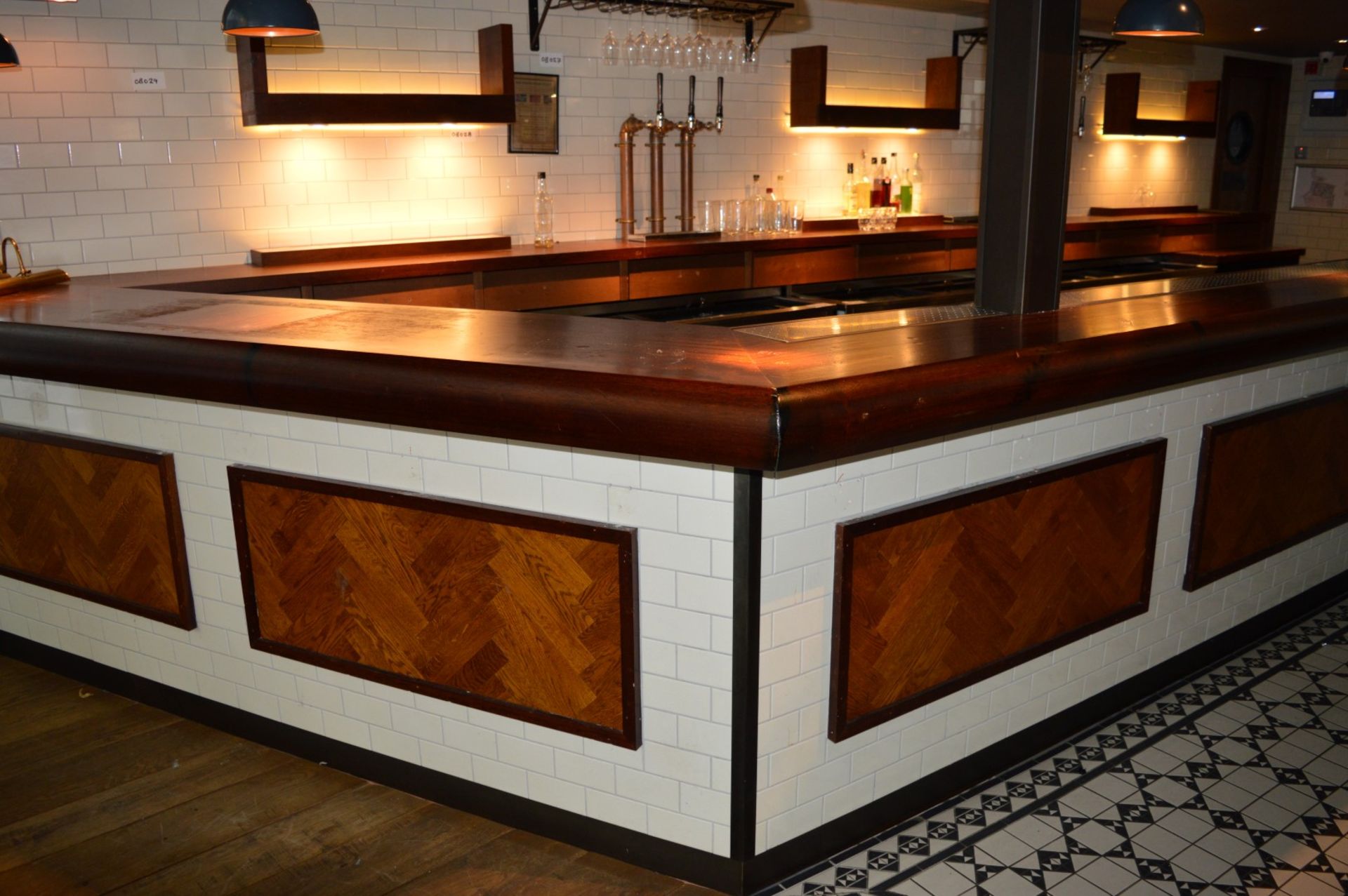 1 x Large Pub / Restuarant Bar With Tiled Front and Framed Parquet Flooring Design - Also Includes - Image 21 of 25