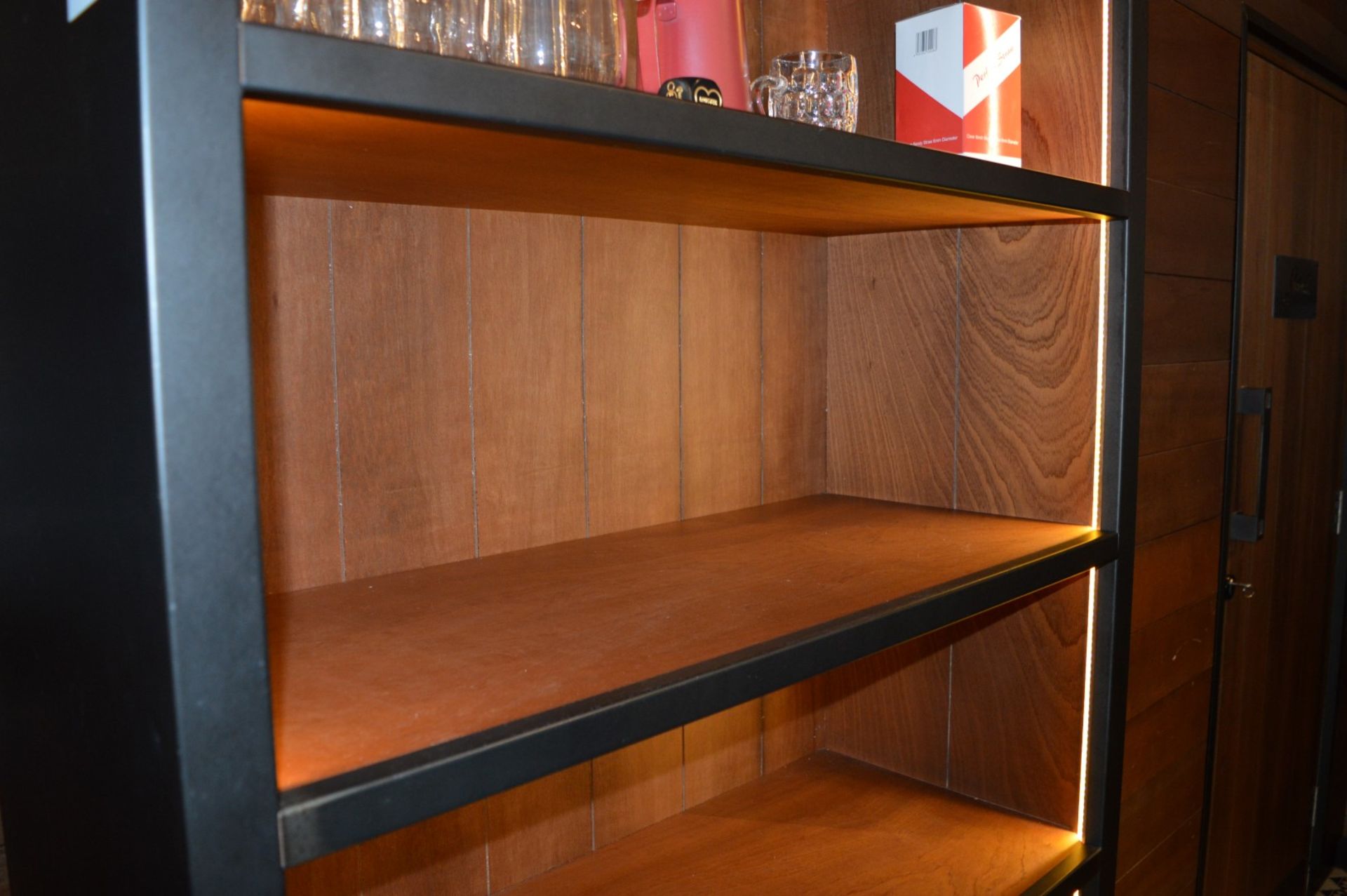 1 x Bespoke Illuminated Bookshelf - Contemporary 5 Tier Shelving Unit With LED Strip Lighting and - Image 3 of 4