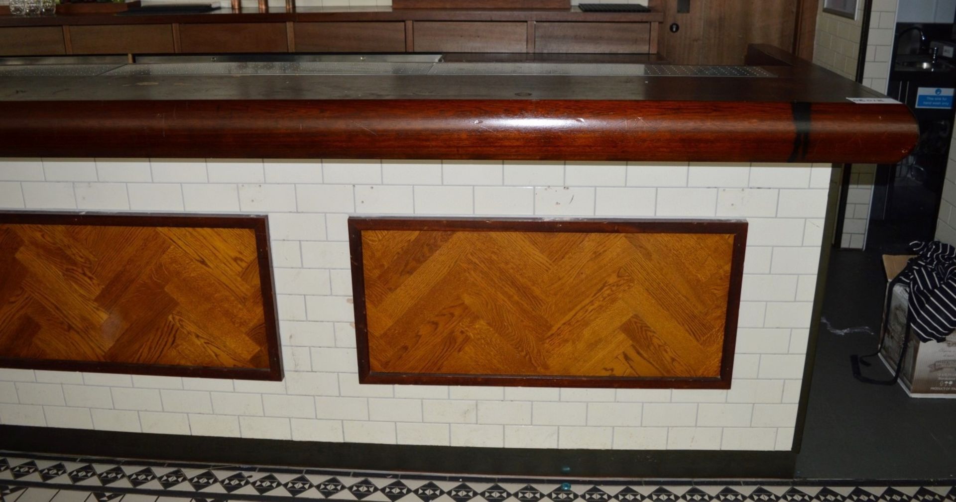 1 x Large Pub / Restuarant Bar With Tiled Front and Framed Parquet Flooring Design - Also Includes - Image 2 of 25
