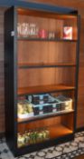 1 x Bespoke Illuminated Bookshelf - Contemporary 5 Tier Shelving Unit With LED Strip Lighting and