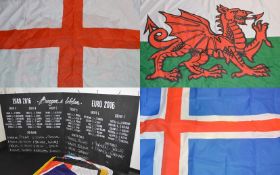1 x Collection of European Flags and Euro 2016 Chalkboards - Lot Includes 16 x Flags (Size 150x90cm)