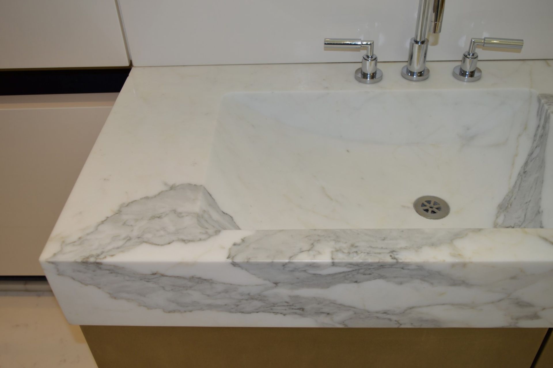 1 x Bespoke His & Hers Marble Bathroom Vanity Unit - Exquisite 7ft Twin Marble Sink Basin With Two - Image 20 of 25