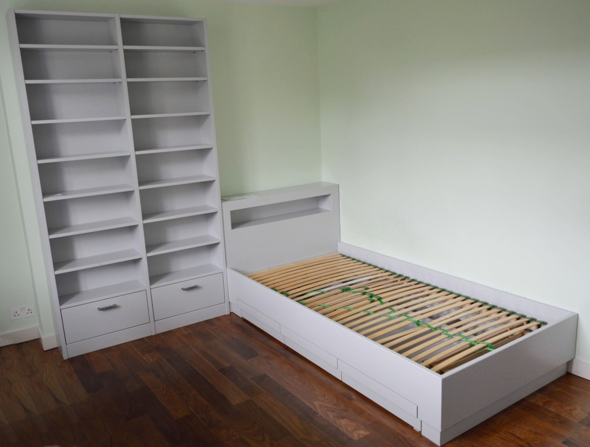 1 x Bedroom Suite Including Single Bed With Schulter Komfortzone Slatted Base and Textiles Vertrauen