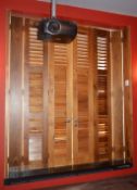 1 x Set of Walnut Plantation Window Shutters - High Quality Solid Wood Construction With Mortise and