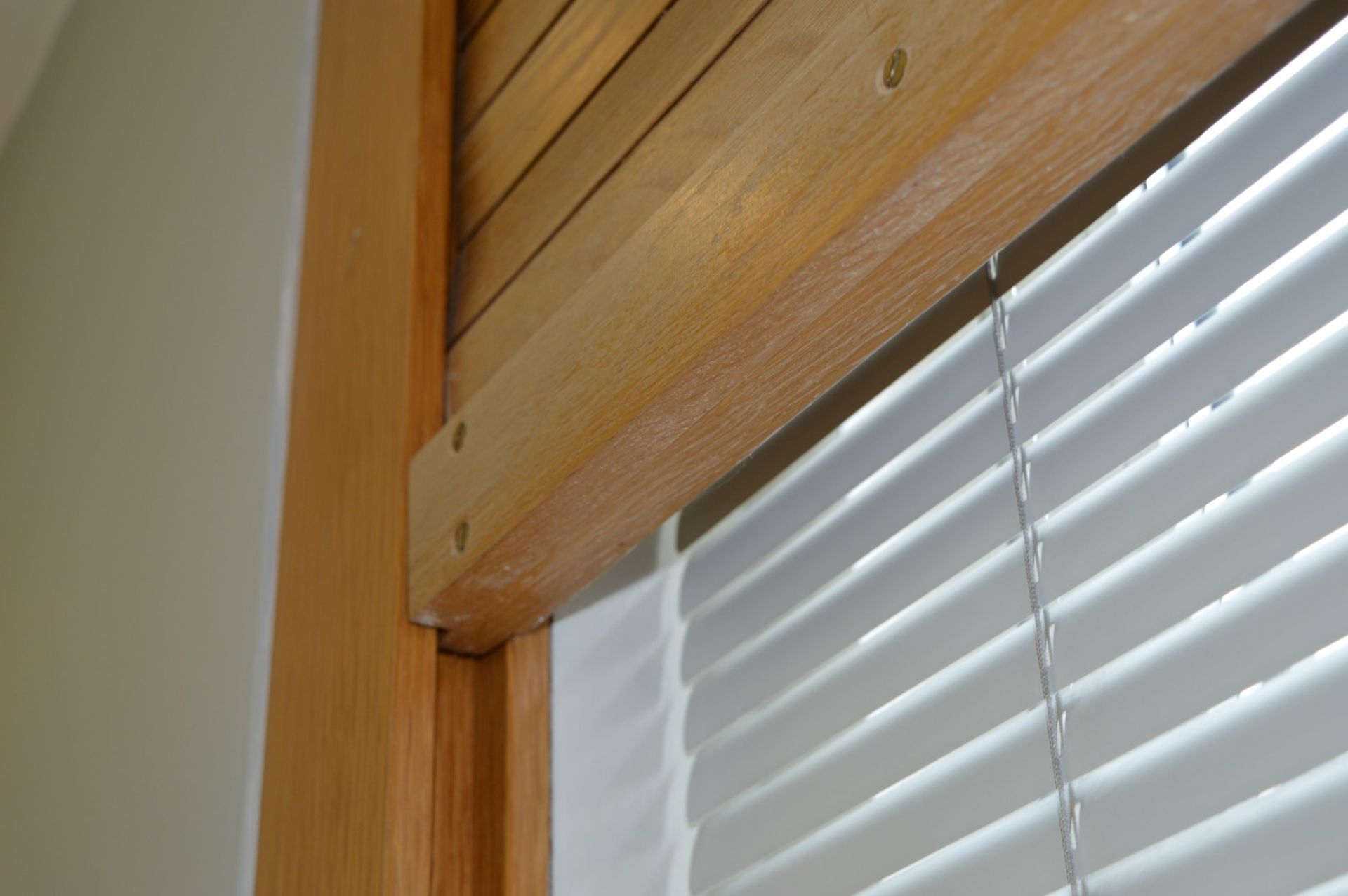 1 x Roller Shutter Window Shade With Electric Motor - Ref 58 - Solid Wooden Slat Design - CL230 - - Image 7 of 10
