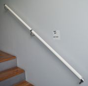 1 x Stair Handrail With Satin Chrome End Caps and Supports - Length 167.5 cms - Ref 60 - CL230 -