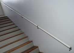 1 x Stair Handrail With Satin Chrome End Caps and Supports - Length 167.5 cms - Ref 61 - CL230 -