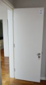 1 x Fire Resistant Internal Door - Fitted With Stylish Chrome Door Knobs, Triple Hinges and Lock -