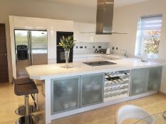 1 x Modern Gloss White Bespoke Fitted Kitchen By Johnson & Johnson - Features Integral Neff