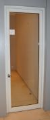 1 x Internal Glazed Door With Frame, Handles and Hinges - Ref 91 - CL230 - Location: London NW8 - NO