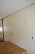 5 x Wardrobe Door Fascias - Cream Finish With Brown Leather Handles - Includes 4 x Double Doors