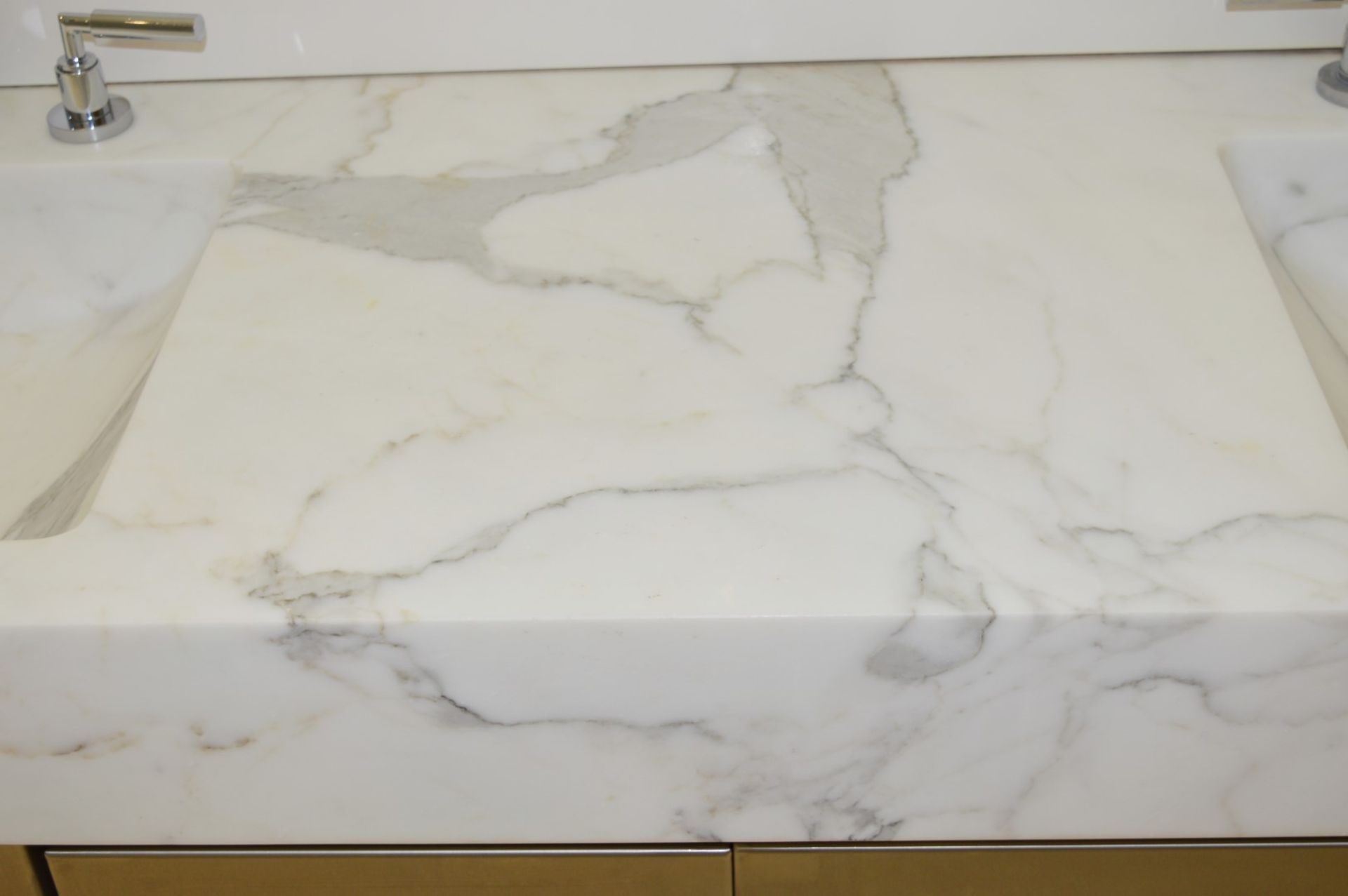 1 x Bespoke His & Hers Marble Bathroom Vanity Unit - Exquisite 7ft Twin Marble Sink Basin With Two - Image 17 of 25