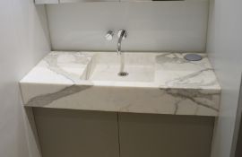 1 x Toilet Suite Including Solid Marble Vanity Sink Basin, Vola Wall Mounted Mixer Tap, Duravit Wall