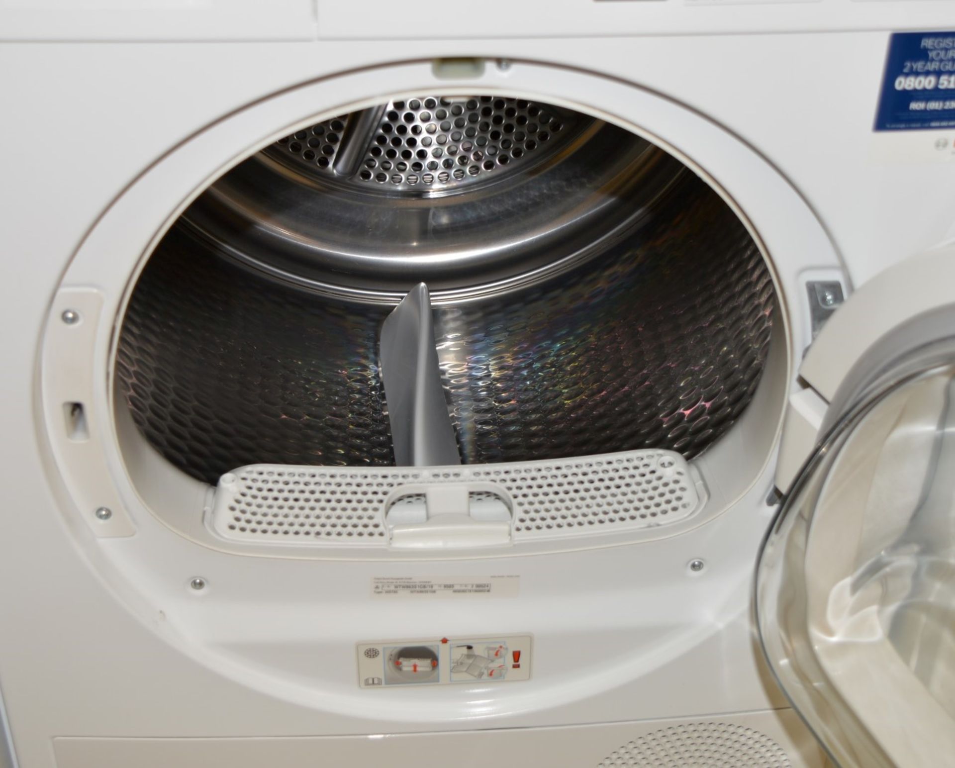 1 x Bosch 7kg Load Capacity Self Cleaning Condenser Tumble Dryer - Model WTW863S1GB - A++ Energy - Image 3 of 4