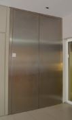 2 x Bespoke Internal Doors With Stainless Steel Finish - Pair of - Large Size - Ideal For Interior