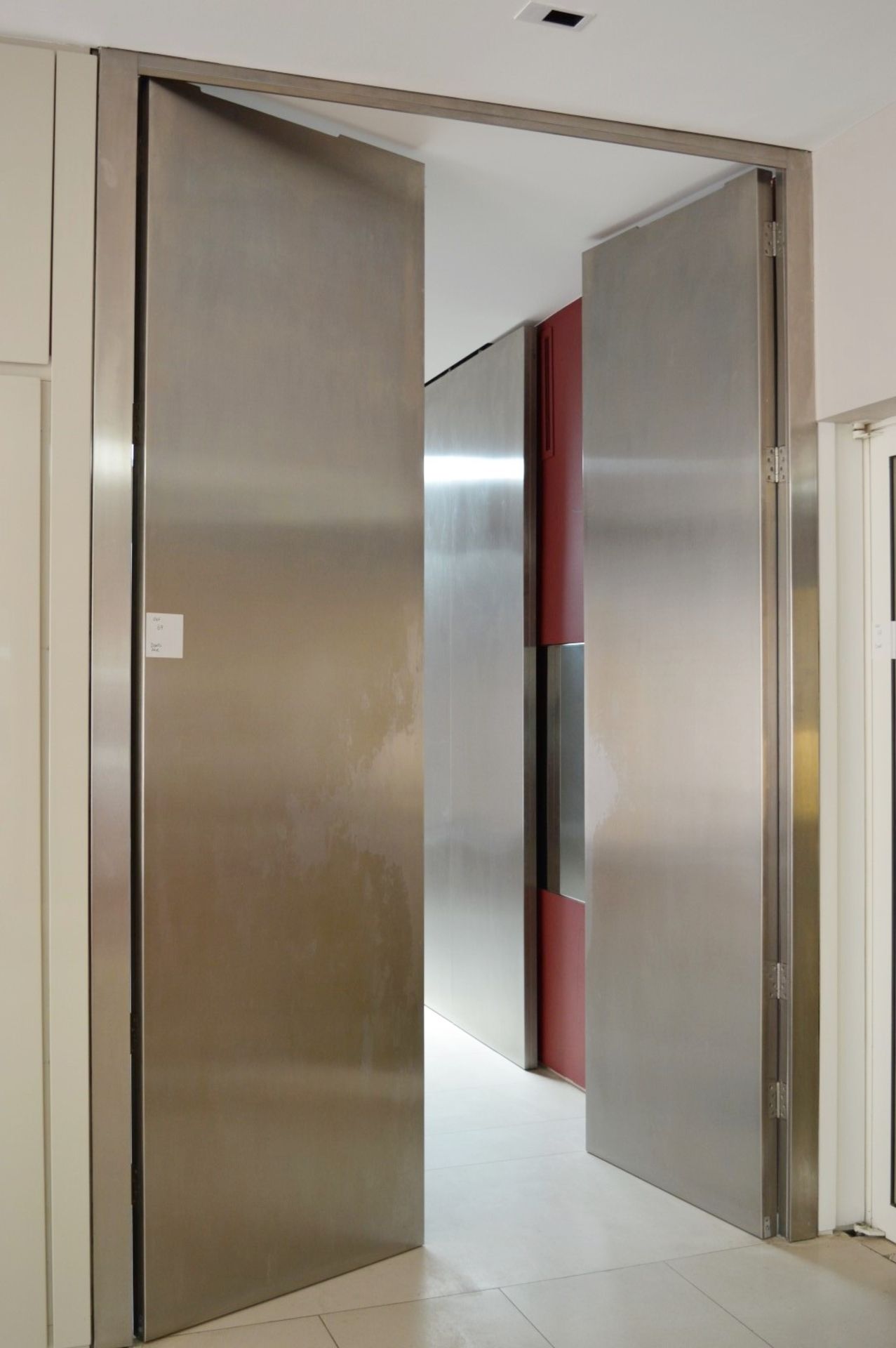 2 x Bespoke Internal Doors With Stainless Steel Finish - Pair of - Large Size - Ideal For Interior - Image 3 of 9