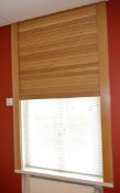 1 x Roller Shutter Window Shade With Electric Motor - Ref 57 - Solid Wooden Slat Design - CL230 -