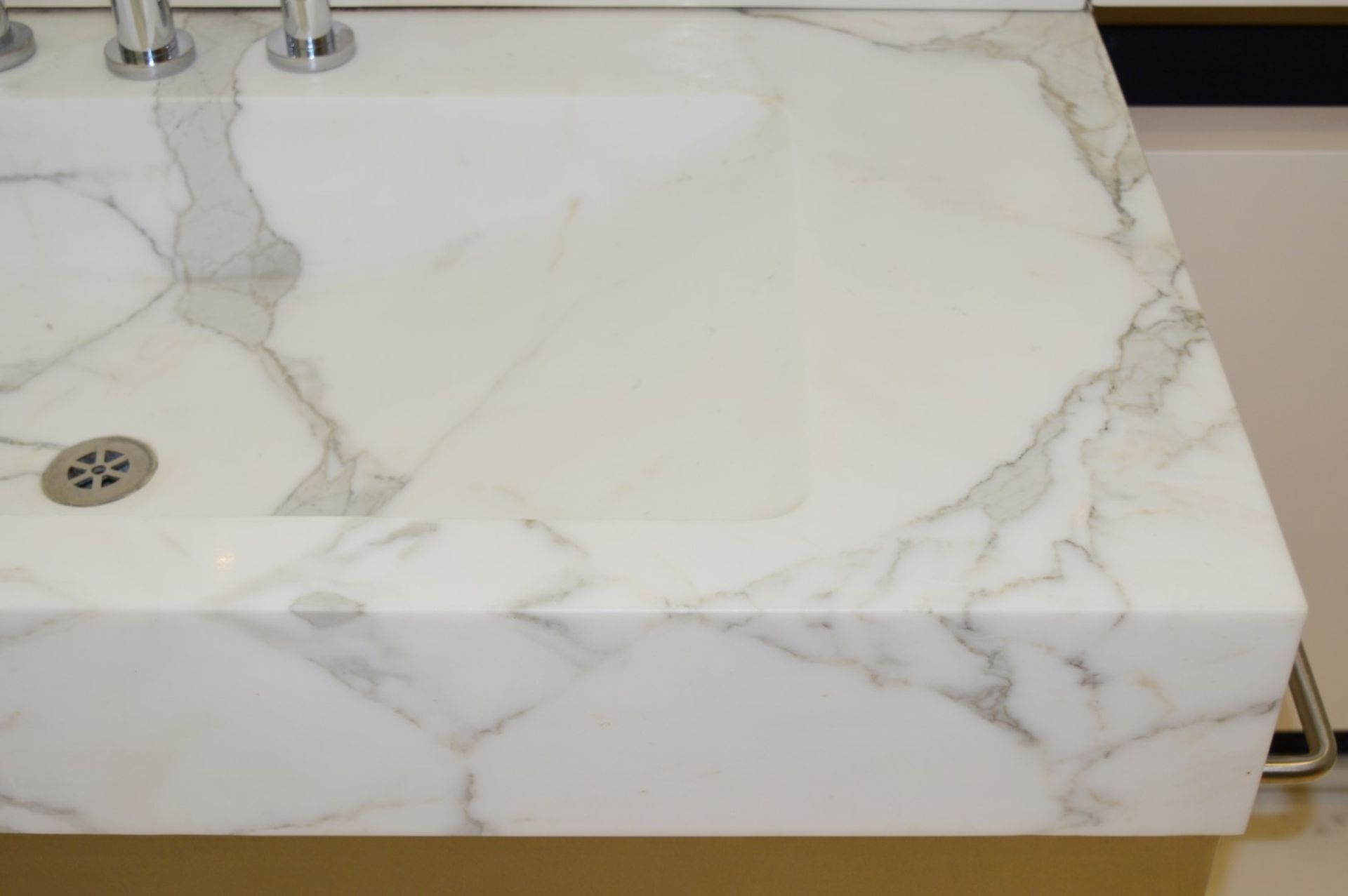 1 x Bespoke His & Hers Marble Bathroom Vanity Unit - Exquisite 7ft Twin Marble Sink Basin With Two - Image 19 of 25